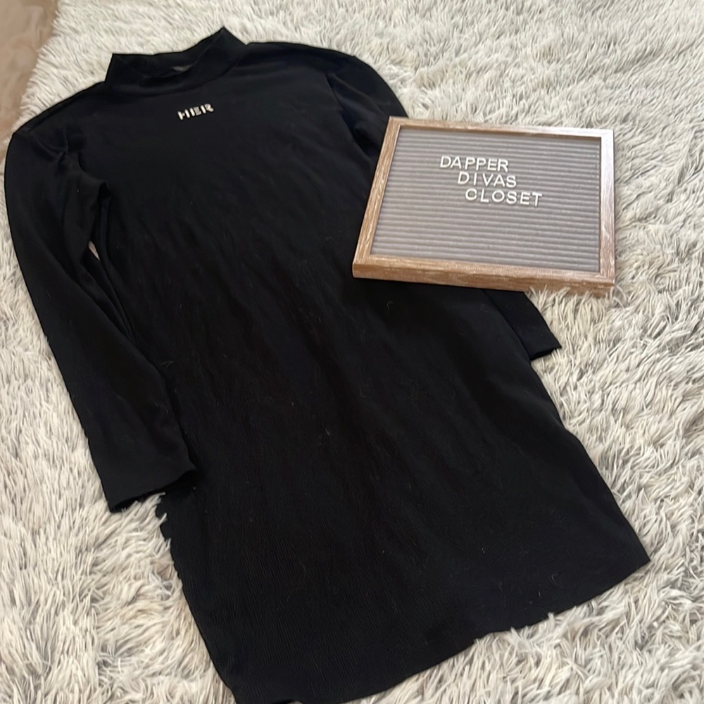 Long Sleeve mock neck midi dress